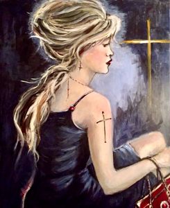 Maria Magdalena 100x120 Acryl op linnen