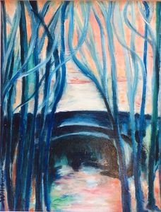Wandeling acryl op paneel 30x40